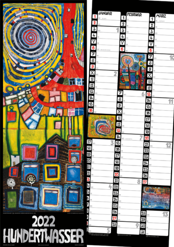 Slim Hundertwasser Art Calendar 2022
