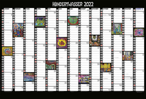 Hundertwasser Mini-Jahresplaner Art 2022