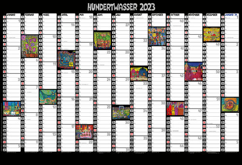 Hundertwasser Mini-Jahresplaner Art 2023