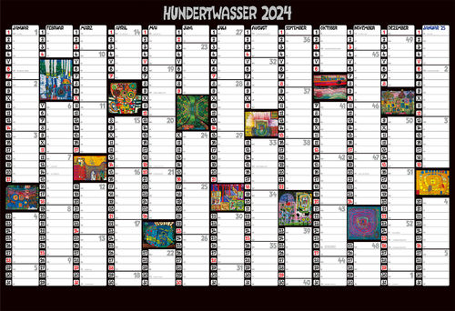 Hundertwasser Mini-Jahresplaner Art 2024
